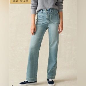 Faherty Women's Light Blue Wide Leg Jeans